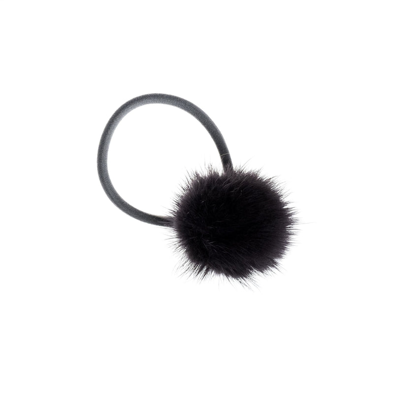 MINK HAIR POM CHARCOAL