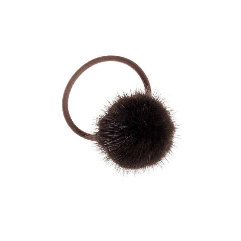 MINK HAIR POM CHOCOLATE BROWN