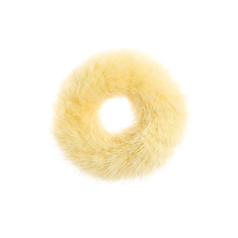 MINK HAIR TIE PALE YELLOW