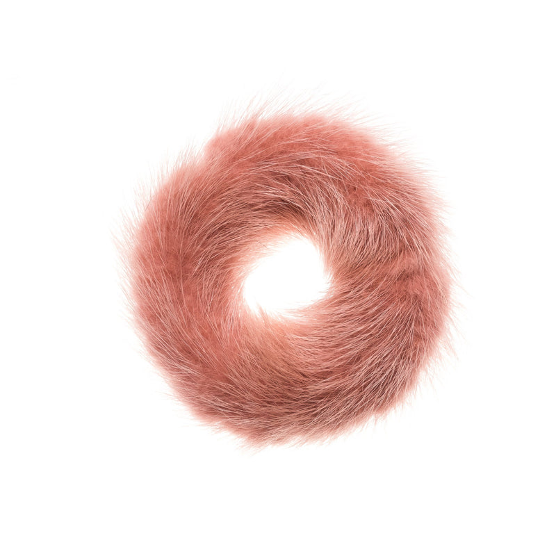 MINK HAIR TIE ANTIQUE ROSE