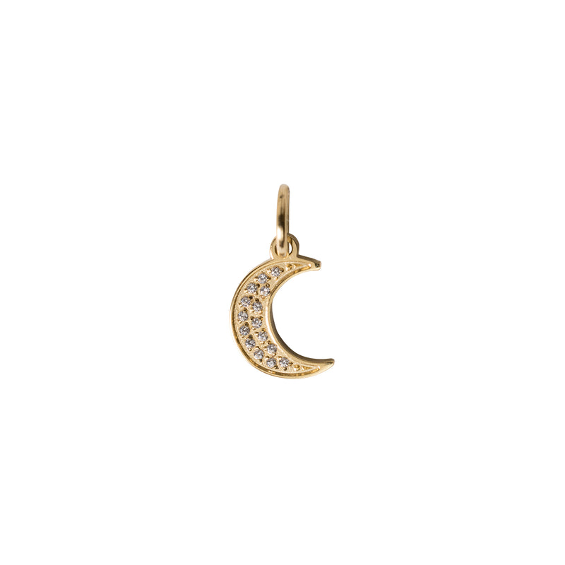 MOON CHARM GOLD W/CRYSTALS