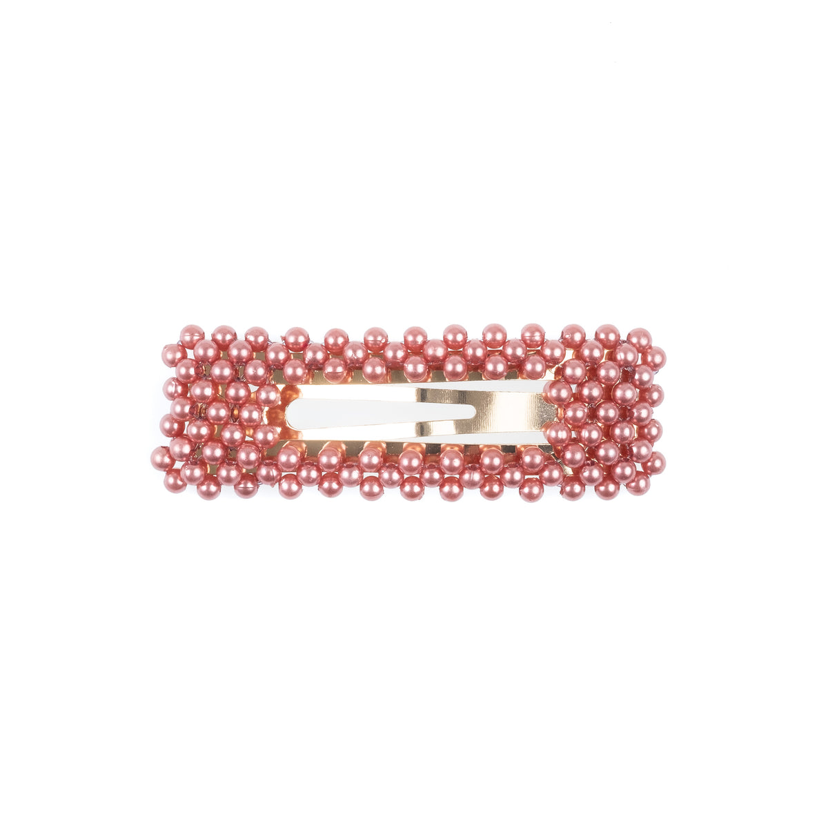 PEARL HAIR CLIP SQUARE ANTIQUE ROSE