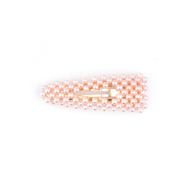 PEARL HAIR CLIP PALE ROSE