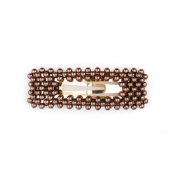 PEARL HAIR CLIP SQUARE COGNAC