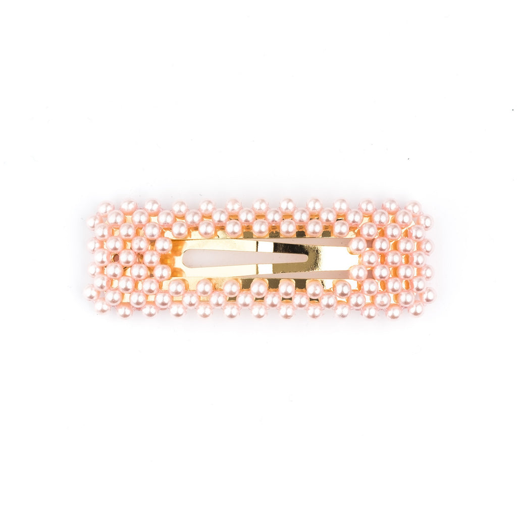 PEARL HAIR CLIP SQUARE PALE ROSE PEARL HAIR CLIP SQUARE PALE ROSE
