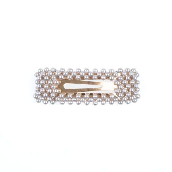 PEARL HAIR CLIP SQUARE STONE BLUE