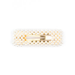 PEARL HAIR CLIP SQUARE WHITE