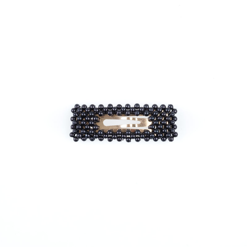 PEARL HAIR CLIP SQUARE SMALL NAVY BLUE