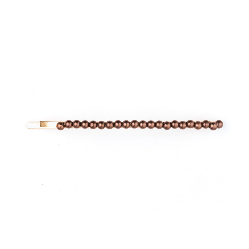 PEARL PIN COGNAC