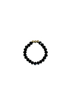 CRYSTAL BEAD RING 3 MM SPARKLED BLACK