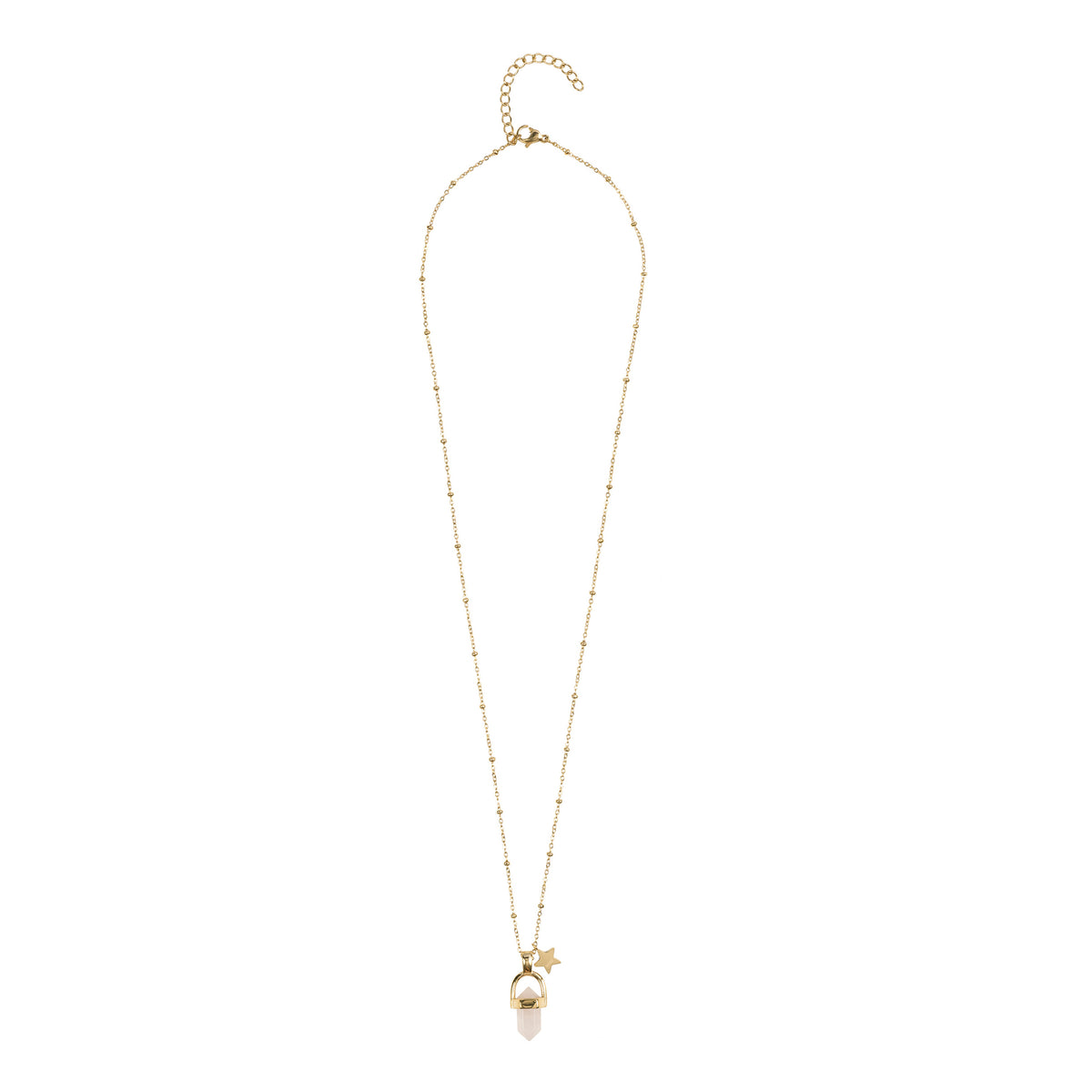 ROSE QUARTZ NECKLACE GOLD