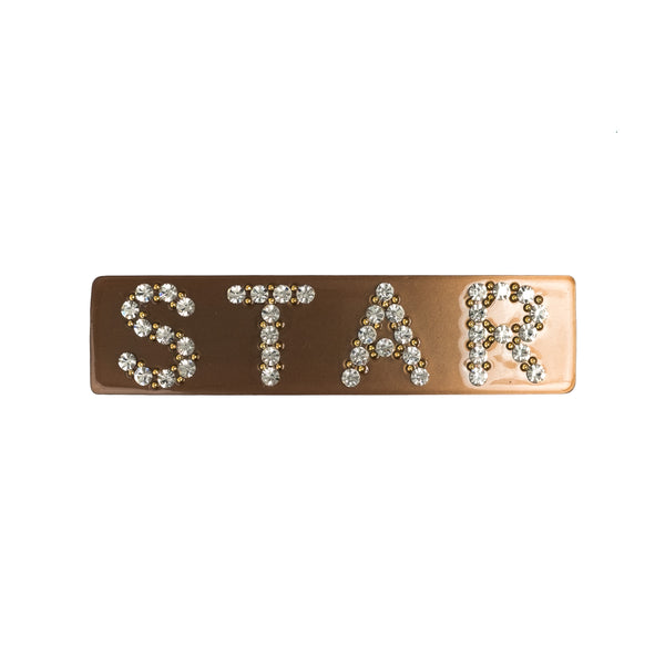 STAR HAIR CLIP LARGE COGNAC