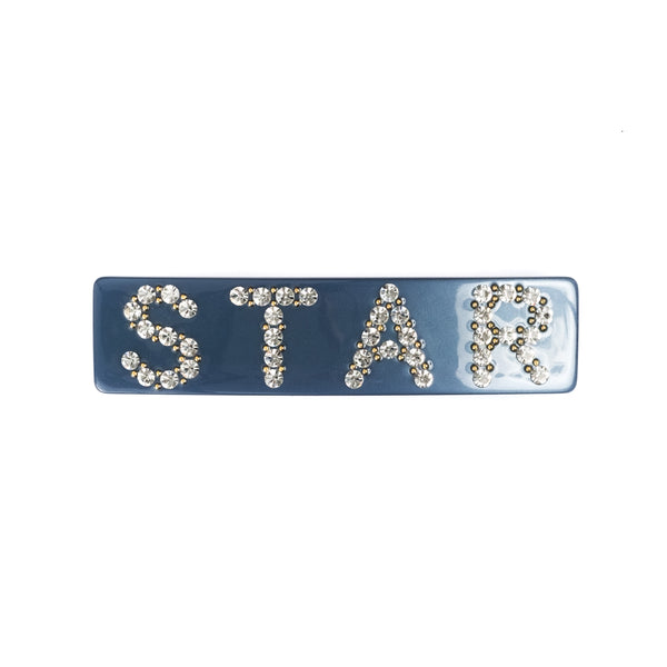 STAR HAIR CLIP LARGE STONE BLUE