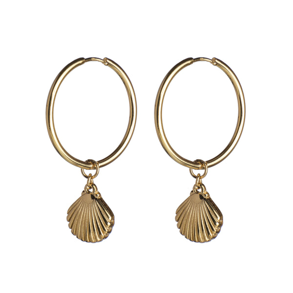 SHELL HOOP MEDIUM GOLD