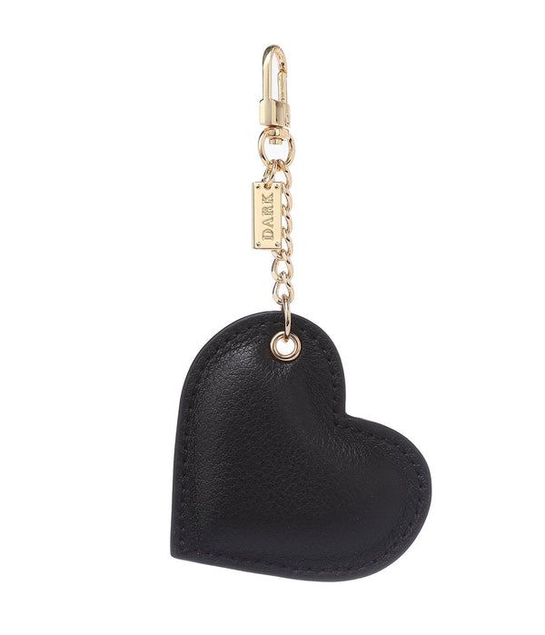 LEATHER HEART CHARM CHOCOLATE BROWN