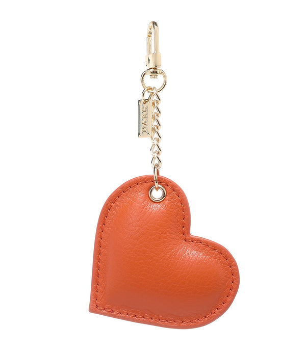 LEATHER HEART CHARM ORANGE