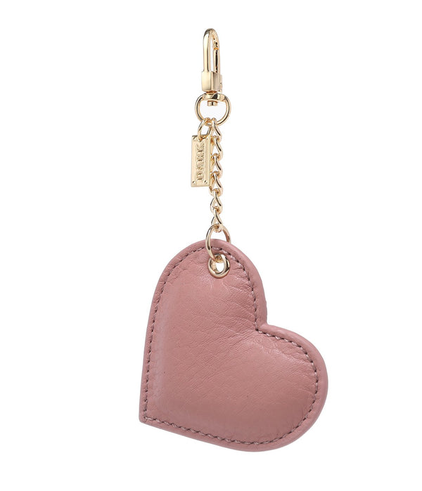 LEATHER HEART CHARM ROSE