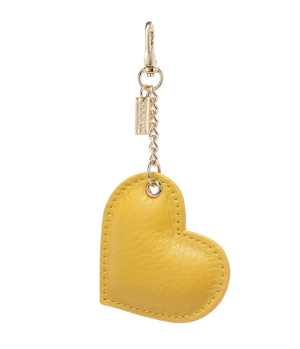 LEATHER HEART CHARM YELLOW