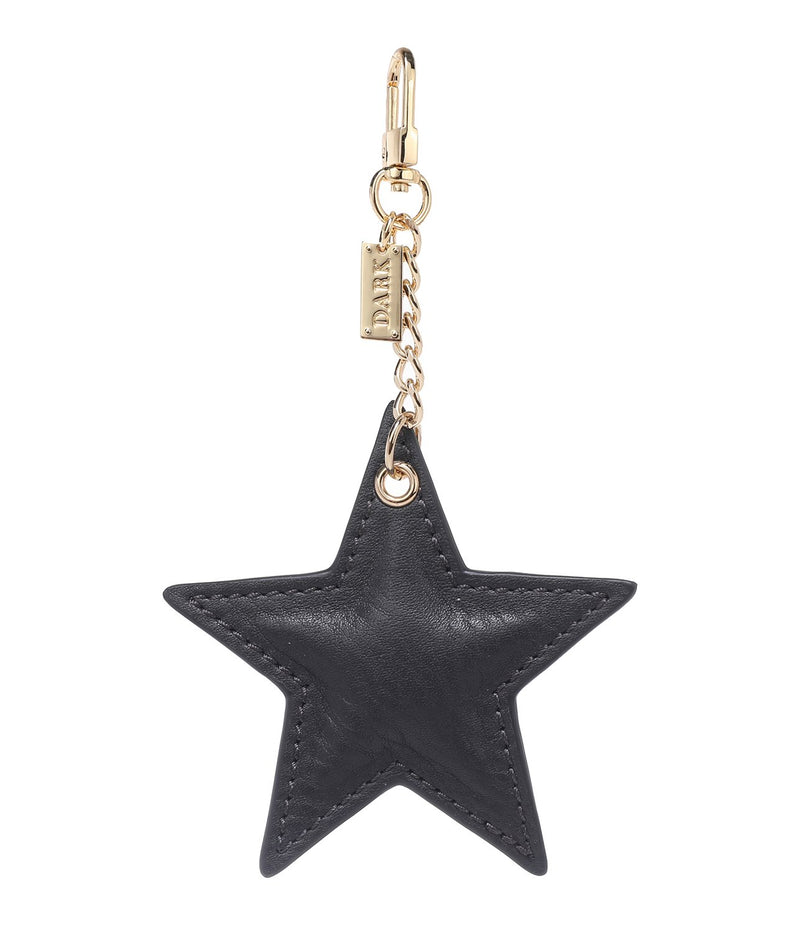 LEATHER STAR CHARM DARK GREY