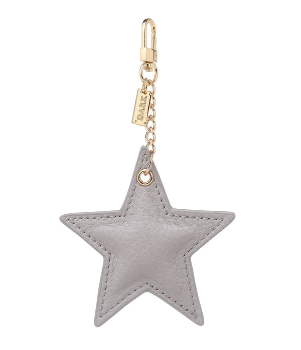 LEATHER STAR CHARM LIGHT GREY