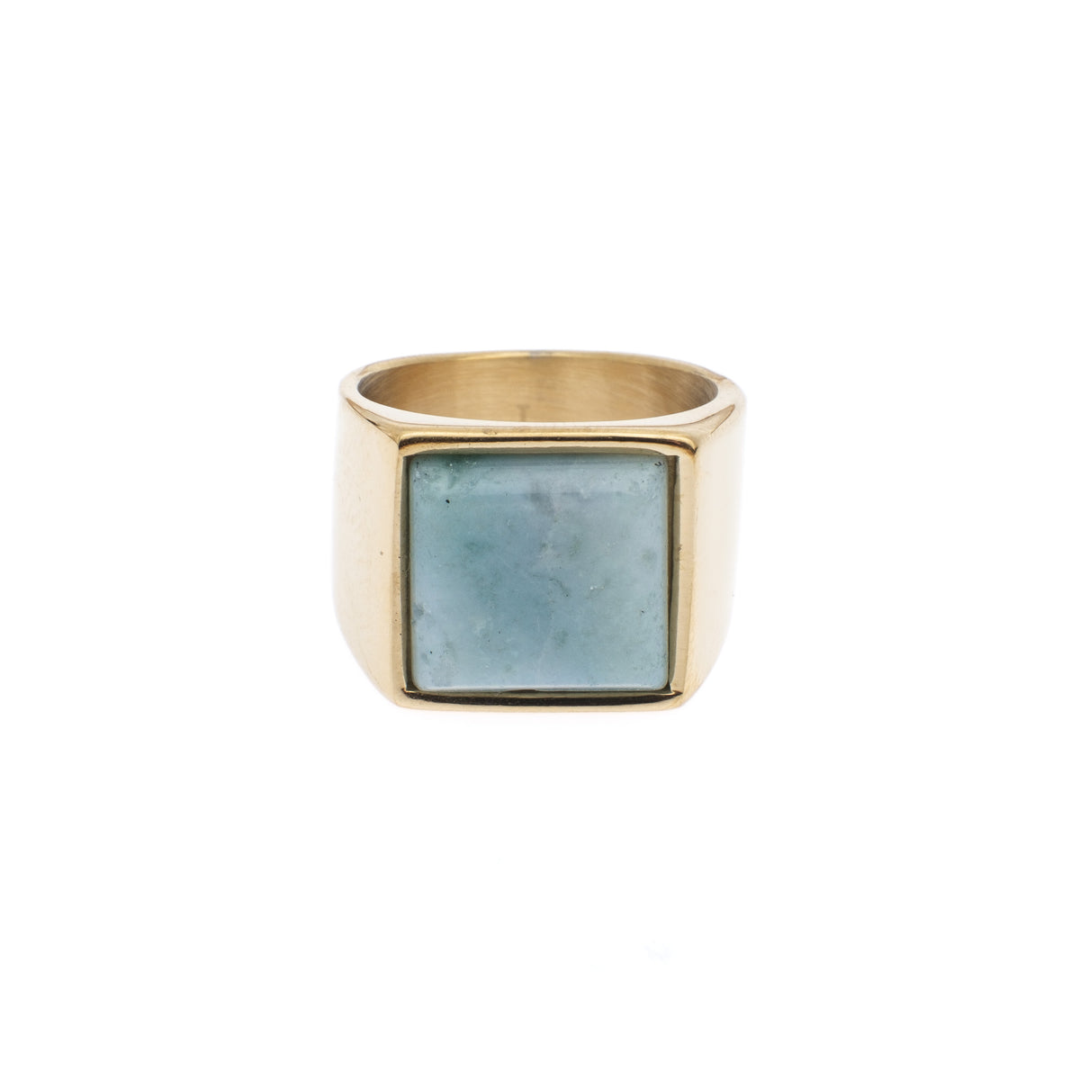 SIGNET RING GOLD W/AQUAMARINE