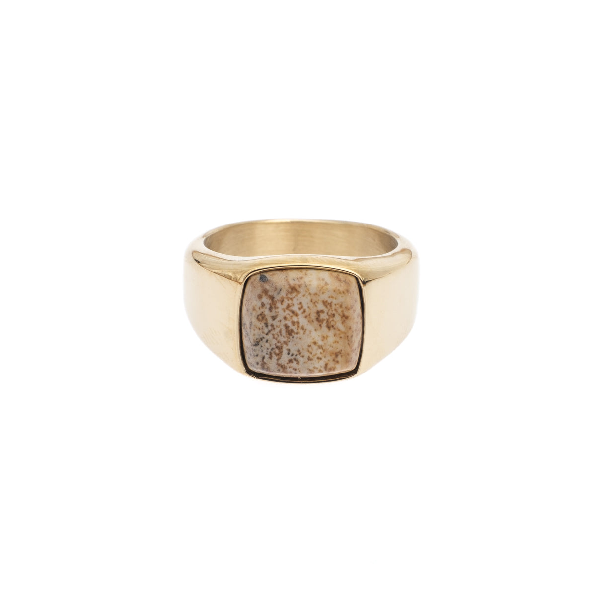 SIGNET RING MINI GOLD W/SAND MARBLE