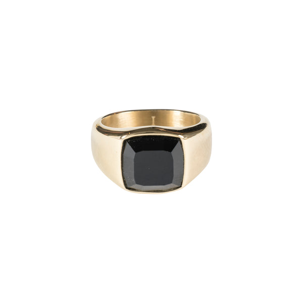 SIGNET RING GOLD MINI W/BLACK ONYX