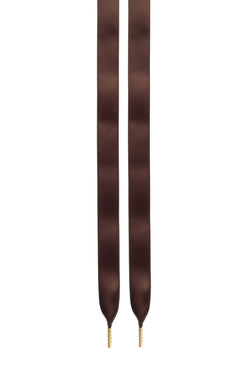 SILK SHOE LACES CHOCOLATE BROWN