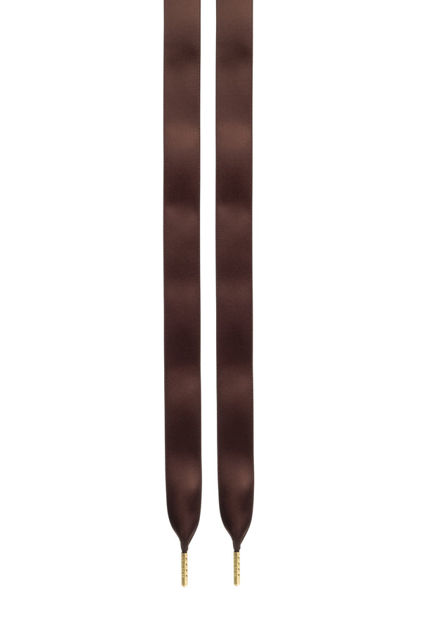 SILK SHOE LACES CHOCOLATE BROWN