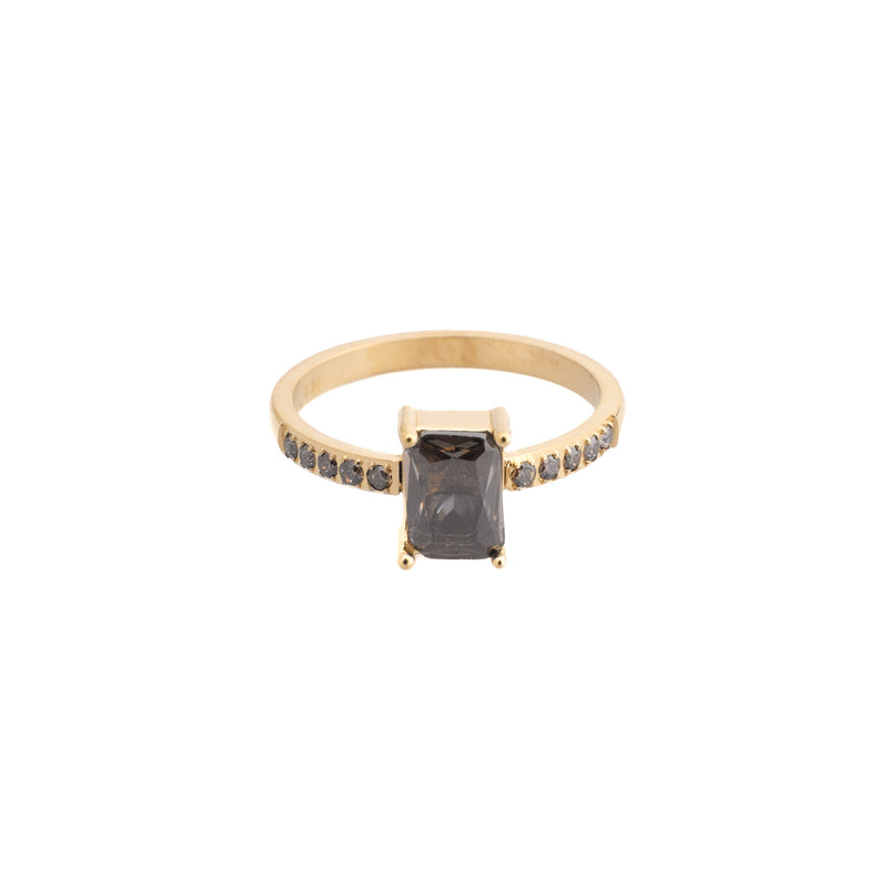 SINGLE BAGUETTE RING LARGE W/CRYSTALS