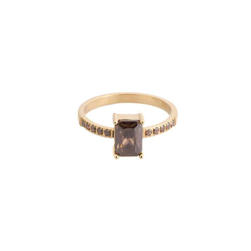 SINGLE BAGUETTE RING LARGE W/CRYSTALS