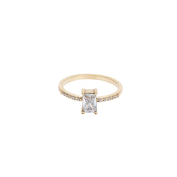 SINGLE BAGUETTE RING W/CRYSTALS