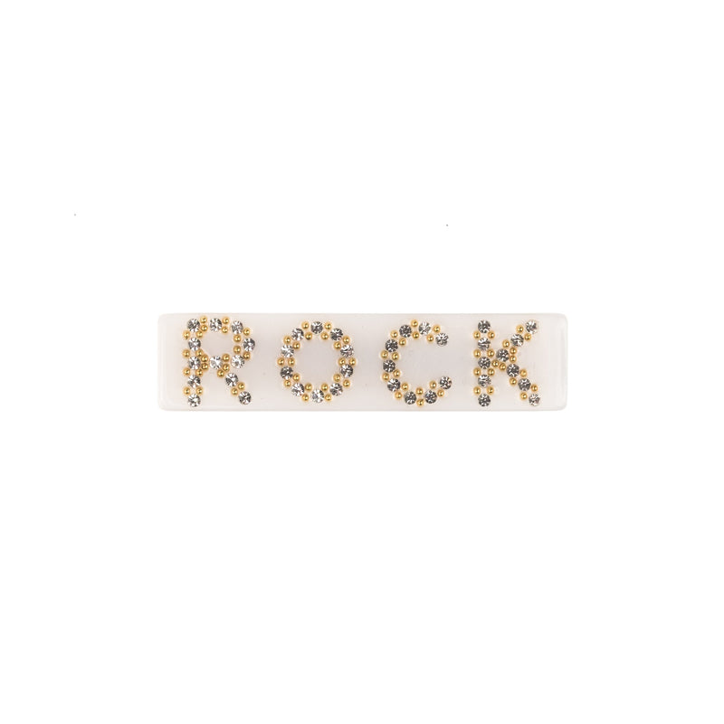 ROCK HAIR CLIP SMALL WHITE