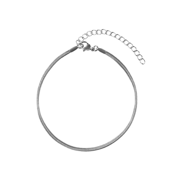 SNAKE CHAIN BRACELET EXTRA THIN SILVER