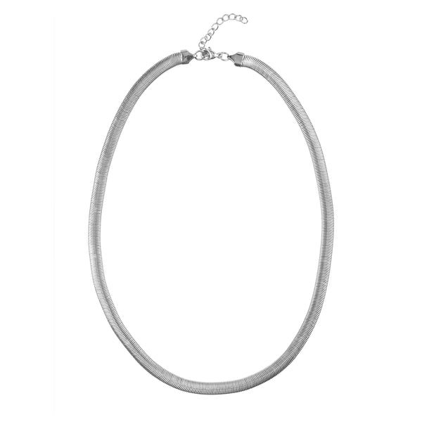 SNAKE CHAIN NECKLACE SILVER 55 CM