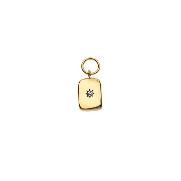 SQUARE STAR CHARM W/CRYSTAL GOLD