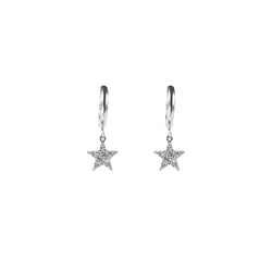 STAR HOOP CRYSTAL SILVER