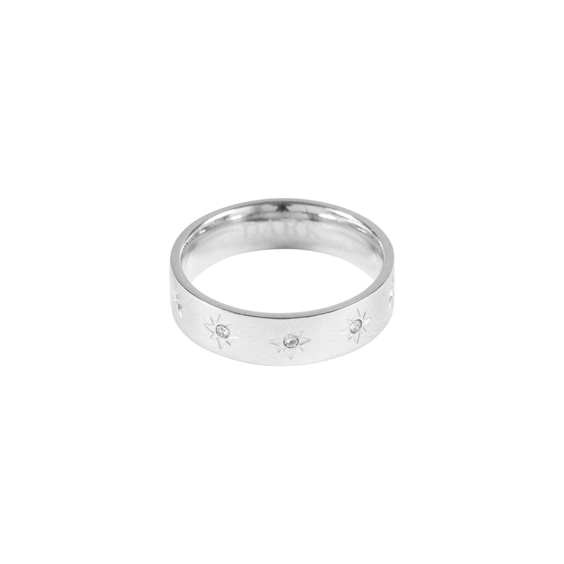 STAR RING W/CRYSTALS SILVER