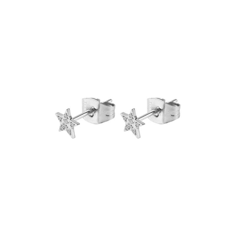 STAR STUD CRYSTAL MIDI SILVER