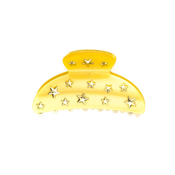 STAR STUD HAIR CLAW LARGE SUN YELLOW