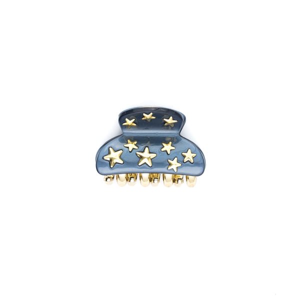 STAR STUD HAIR CLAW SMALL STONE BLUE
