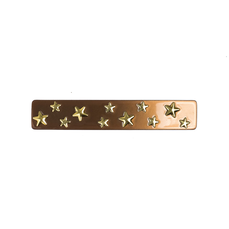 STAR STUD HAIR CLIP LARGE COGNAC