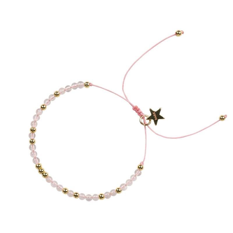 STONE BEAD BRACELET 3 MM ROSE QUARTZ