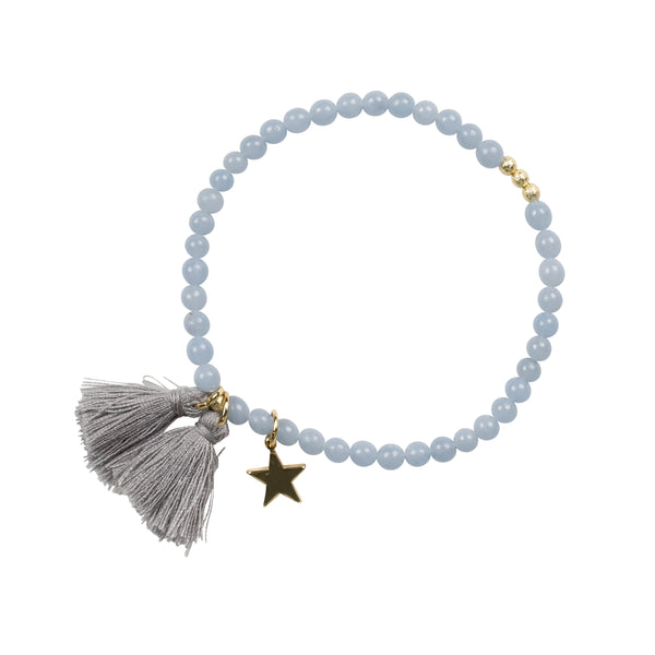 STONE BEAD BRACELET 4 MM 501 BLUE