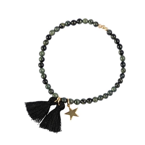 STONE BEAD BRACELET 4 MM PINE