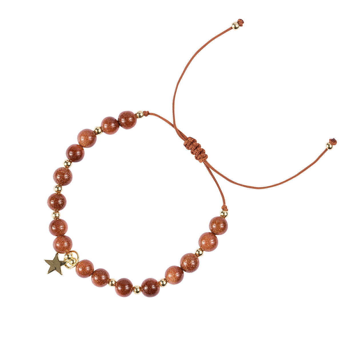 STONE BEAD BRACELET 6 MM MAGIC COGNAC