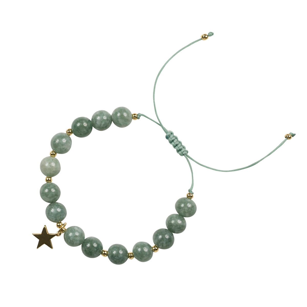 STONE BEAD BRACELET 8 MM GREEN JADE