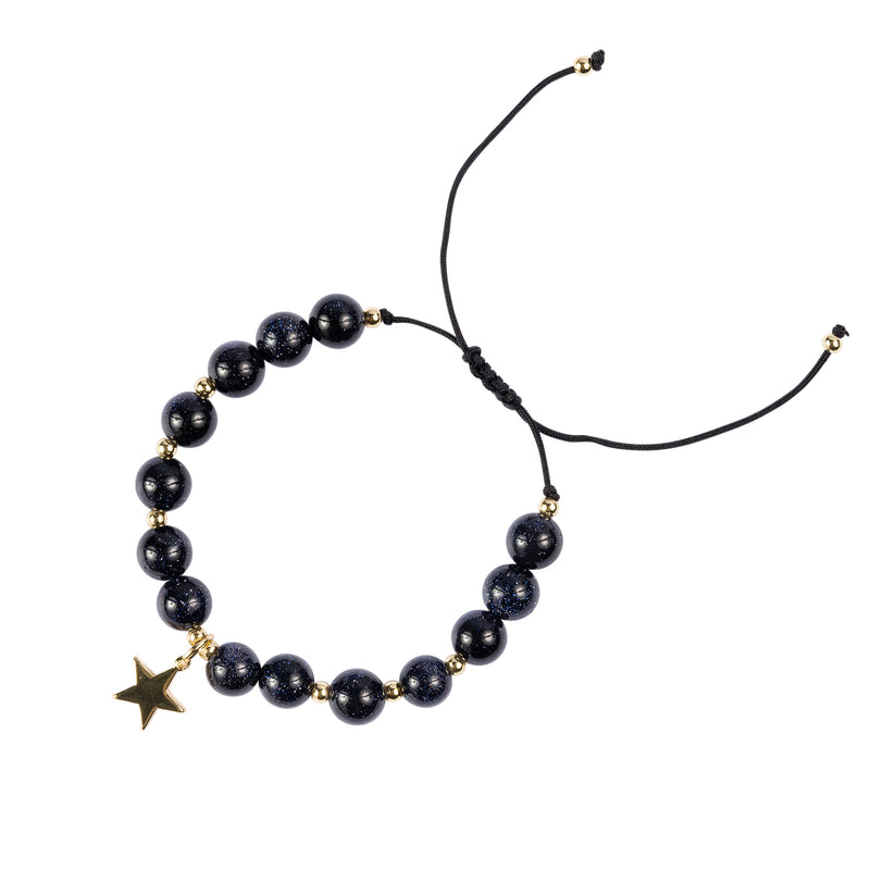 STONE BEAD BRACELET 8 MM NAVY BLUE