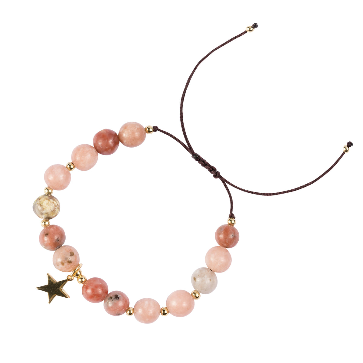 STONE BEAD BRACELET 8 MM POWDER ROSE
