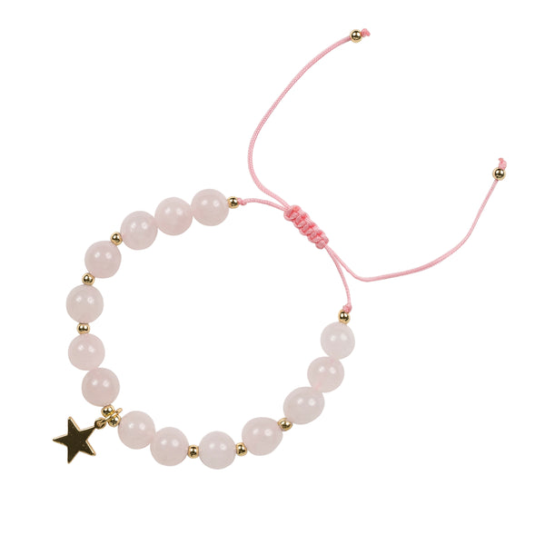 STONE BEAD BRACELET 8 MM ROSE QUARTZ